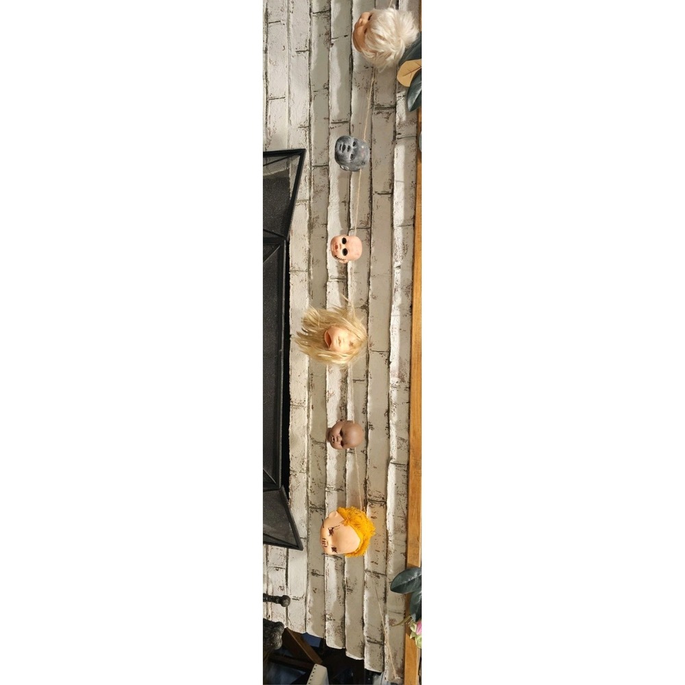 Handmade Creepy Doll Head Halloween Garland Horror Decor Haunted‎ House Prop